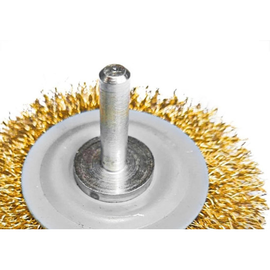 Escova De Aco Circular Mil Kits Aco Latonado Para Furadeira 3'' X1/2'' Com Haste - M29