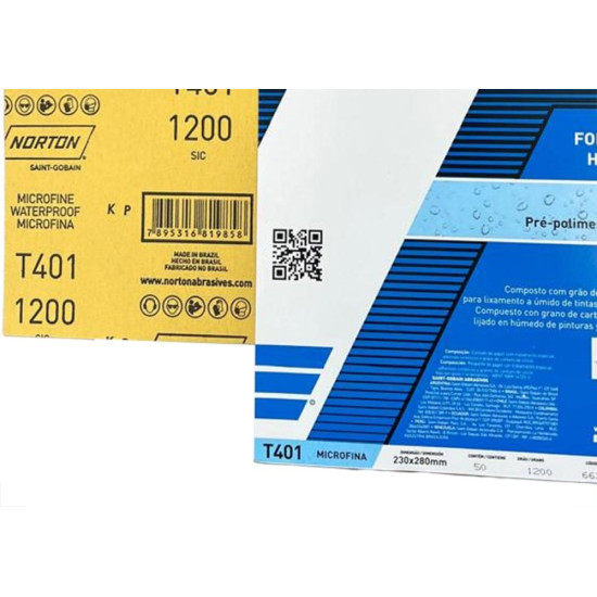 Lixa D Agua Norton 1200 - Kit C/50 Pecas