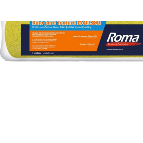 Rolo De Espuma Roma Textura Baixa 23Cm Sem Cabo - 431-23 Rolo De Espuma Roma Textura Baixa 23Cm Sem Cabo - 431-23