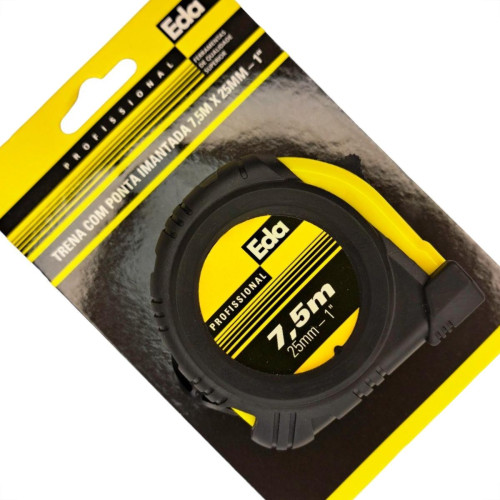 Trena Eda Emborrachada Profissional 7,5Mx25Mm Com Ima - 8Lx Trena Eda Emborrachada Profissional 7,5Mx25Mm Com Ima - 8Lx