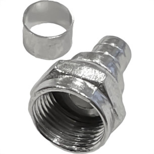 Conector Fio Coaxial Interneed Com Anel Rg59 Pacote Com 100 Pecas