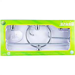 Acessorio Wc Brasil Kit Com 5 Pecas Cromado