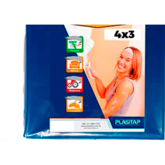 Lona Plastica Plasitap Azul 4X 3Mt Lona Plastica Plasitap Azul 4X 3Mt