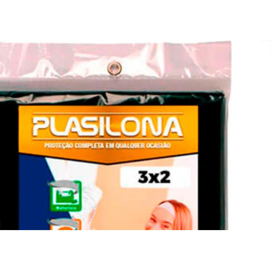 Lona Plastica Plasitap Preta 3X 2Mt