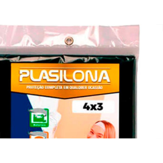 Lona Plastica Plasitap Preta 4X 3Mt