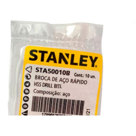 Broca Aco Rapido Stanley 2,0 Mm - Kit C/10 PC Broca Aco Rapido Stanley 2,0 Mm - Kit C/10 PC