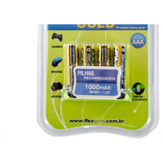 Pilha Flex Recarreg,Aaa C/4 Pilha Flex Recarreg,Aaa C/4