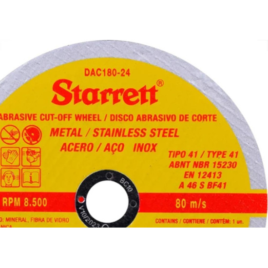 Disco Starrett Inox 7 X 1,6X7/8'' - Kit C/12 PC Disco Starrett Inox 7 X 1,6X7/8'' - Kit C/12 PC