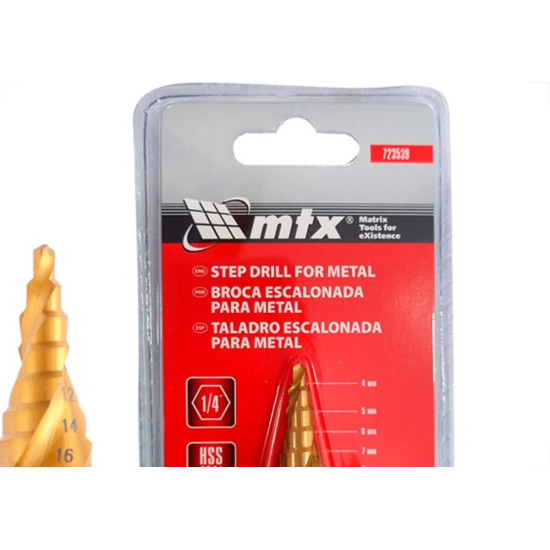 Broca Escalonada Mtx 4 A 20Mm Broca Escalonada Mtx 4 A 20Mm
