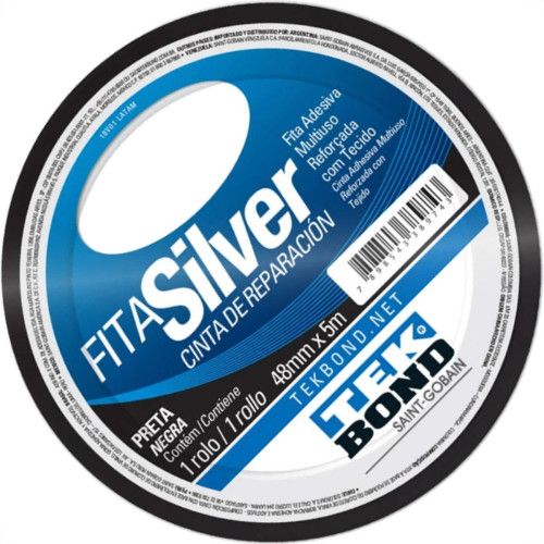 Fita Adesiva Silver Tek 48Mmx 5M-Preta Fita Adesiva Silver Tek 48Mmx 5M-Preta