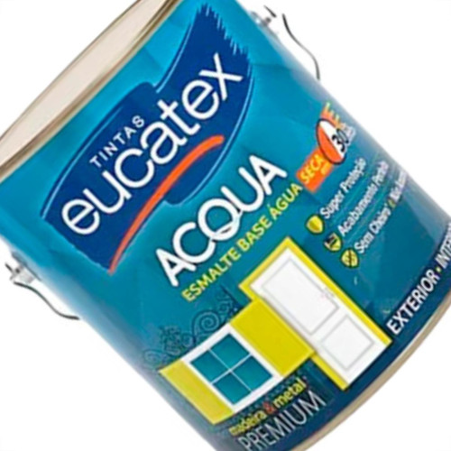 Tinta Esmalte Eucatex Brilho Base Agua.3,6 Platina