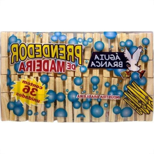 Prendedor Roupa Madeira Aguia Br C/36 Prendedor Roupa Madeira Aguia Br C/36