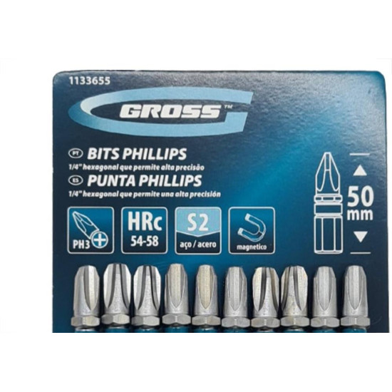 Bits Phillips Gross S2(Ph3)X 50Mm C/10 Bits Phillips Gross S2(Ph3)X 50Mm C/10