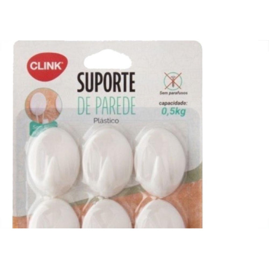 Kit 9 Ganchos Plastico 3,5X2X1,5Cm