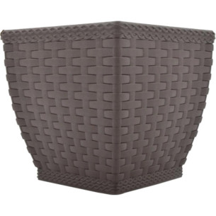 Vaso Cachepo Rattan Min Qdr.Coffee