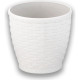 Vaso Rattan Redondo Branco Mini