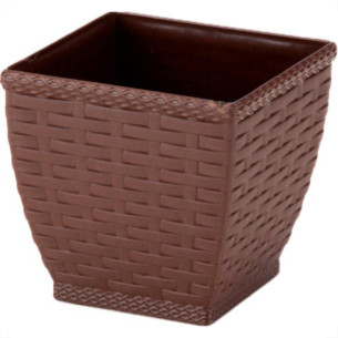 Vaso Cachepo Rattan M3 Quadr.Coffee