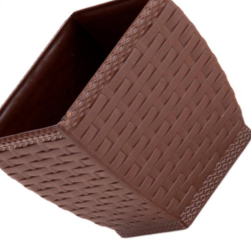Vaso Cachepo Rattan M3 Quadr.Coffee