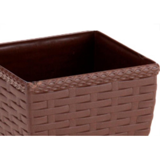 Vaso Cachepo Rattan M3 Quadr.Coffee