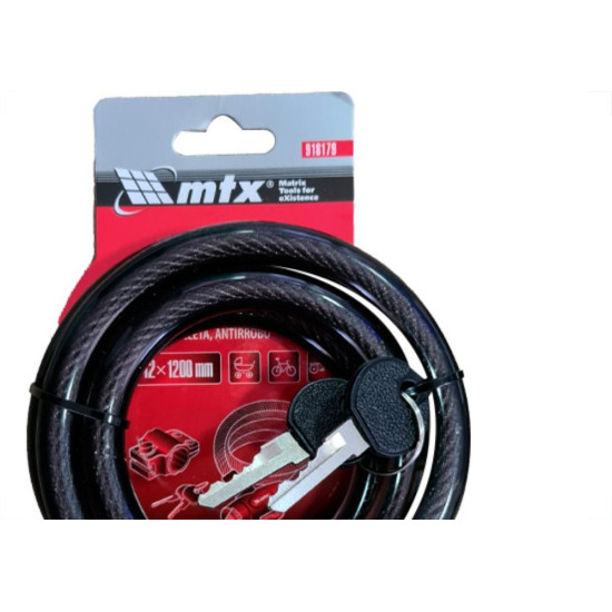 Cadeado P/Moto Chave 12Mmx120Cm Mtx Cadeado P/Moto Chave 12Mmx120Cm Mtx