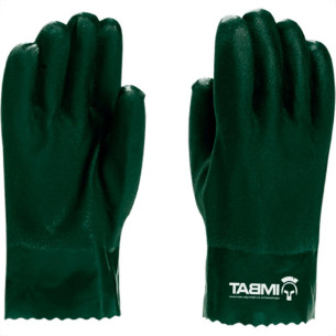Luva Pvc C/Forro Imbat Verde 26Cm