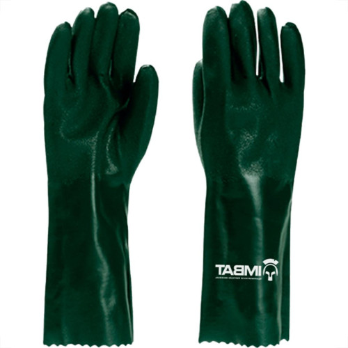 Luva Pvc C/Forro Imbat Verde 36Cm