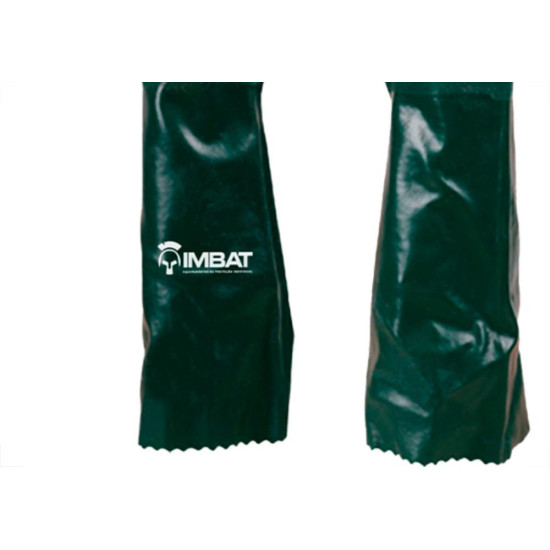 Luva Pvc C/Forro Imbat Verde 46Cm