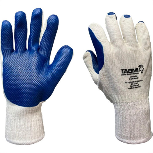 Luva Malha Imbat Palma Latex Az 10 - Kit C/12 PR