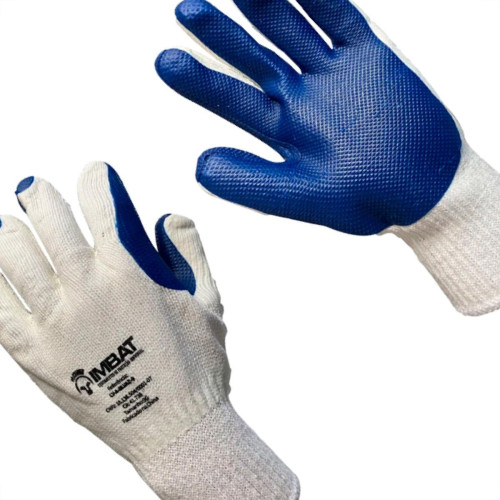 Luva Malha Imbat Palma Latex Az 10 - Kit C/12 PR