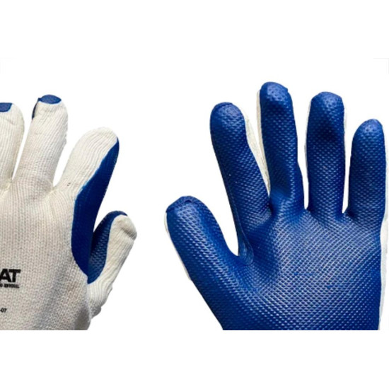 Luva Malha Imbat Palma Latex Az 10 - Kit C/12 PR