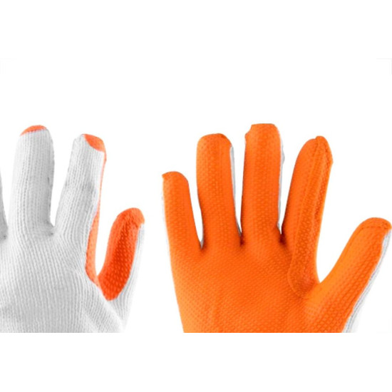 Luva Malha Imbat Emborr.Laranja 09 - Kit C/12 PR