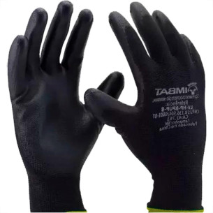 Luva Poliester Imbat Pu Preto 07 - Kit C/12 PR