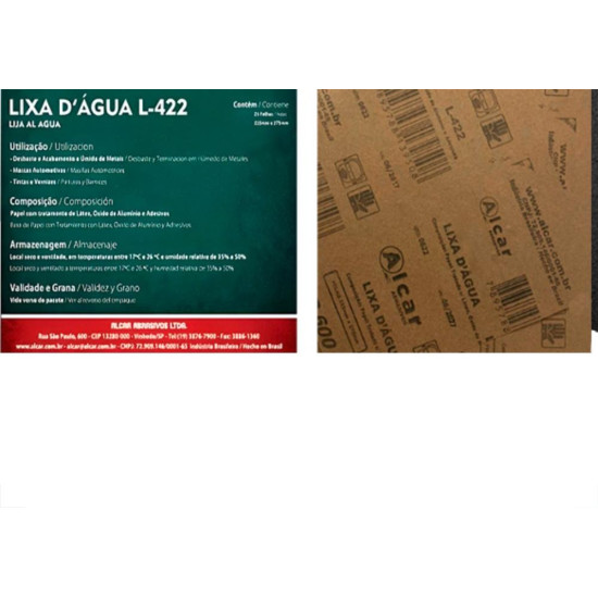 Lixa D'Agua-Alcar L422 180 C/ 25 Lixa D'Agua-Alcar L422 180 C/ 25