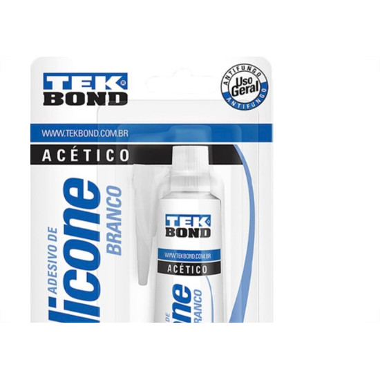 Silicone Tekbond Acetico Branco 50G Silicone Tekbond Acetico Branco 50G