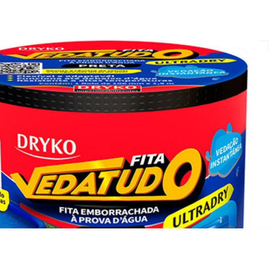 Fita Vedatudo Dryko Preta 10X 1,5Mt