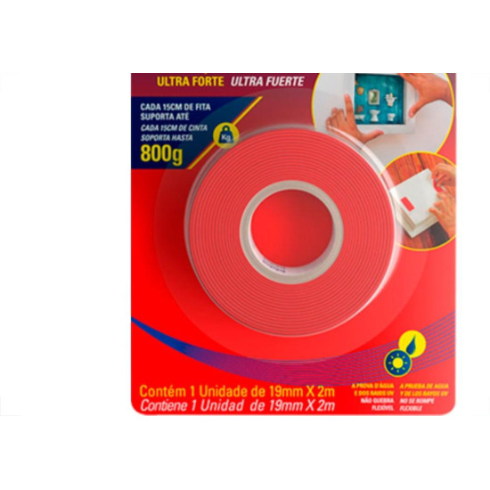 Fita Dupla Face Acr/Tek 19X 2M/Ext Fita Dupla Face Acr/Tek 19X 2M/Ext