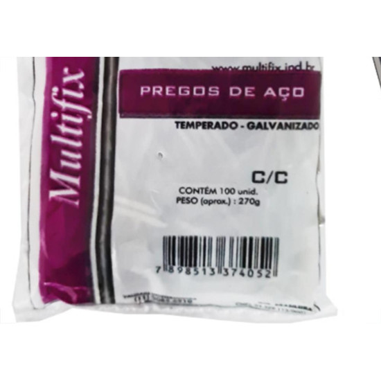 Prego Aco Galv.Mf C/Cabeça 15X15(2,4X34)