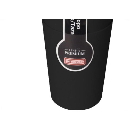 Cj.04 Copos S/Borda Preto 550Ml