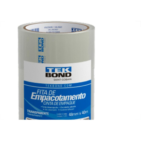 Fita Adesiva P/Embalagem Transp.Tek 48X40Mt - Kit C/4 UN