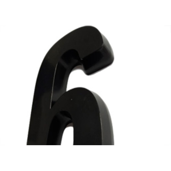 Numero Deplasti 3D Preto 6 13Cm Numero Deplasti 3D Preto 6 13Cm