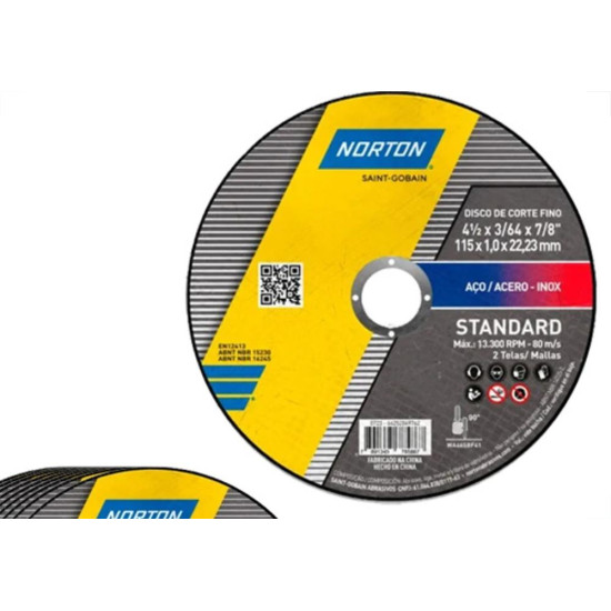 Disco Nort.Inox 4.1/2X1,0 Standard - Kit C/12 UN