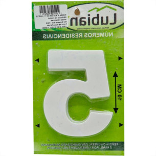 Numero Lubian 3D Branco Abs 5 10Cm