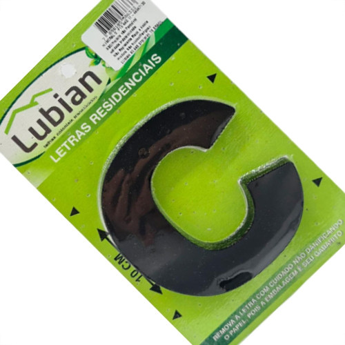Letra Lubian 3D Preta Abs C 10Cm Letra Lubian 3D Preta Abs C 10Cm