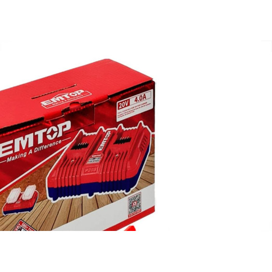 Carregador Emtop 20V P/2 Bt 4.0A Bv Carregador Emtop 20V P/2 Bt 4.0A Bv