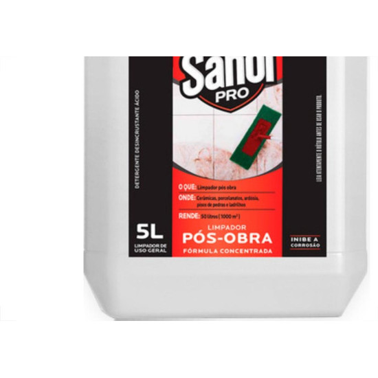 Limpador Pos-Obra Sanol Pro 5Lt