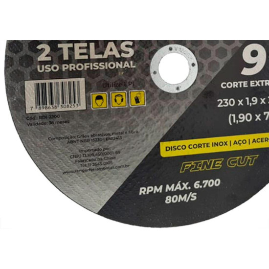 Disco Ranger Inox 9 X 1.9 X 7/8 - Kit C/5 UN