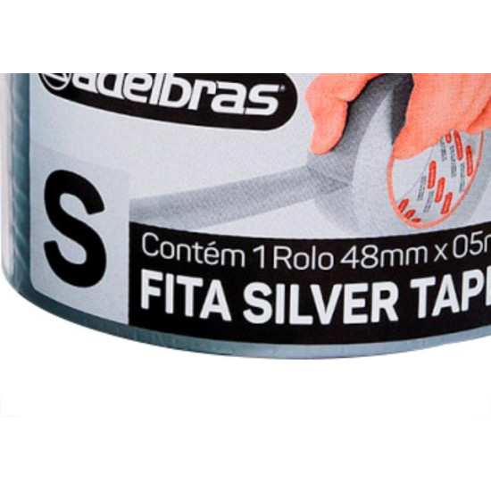 Fita Adesiva Silvert.Adel.48X 5M Prata Fita Adesiva Silvert.Adel.48X 5M Prata