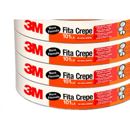 Fita Crepe 3M 101La Uso Ger.18X50M - Kit C/6 RL Fita Crepe 3M 101La Uso Ger.18X50M - Kit C/6 RL