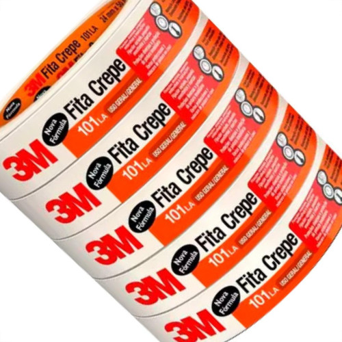 Fita Crepe 3M 101La Uso Ger.24X50M - Kit C/5 RL Fita Crepe 3M 101La Uso Ger.24X50M - Kit C/5 RL