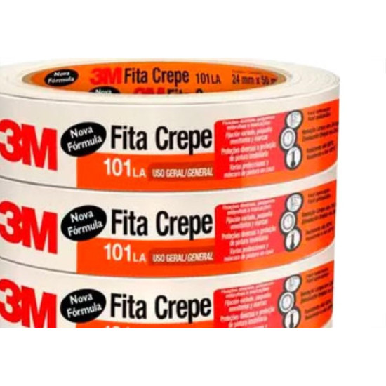 Fita Crepe 3M 101La Uso Ger.24X50M - Kit C/5 RL Fita Crepe 3M 101La Uso Ger.24X50M - Kit C/5 RL
